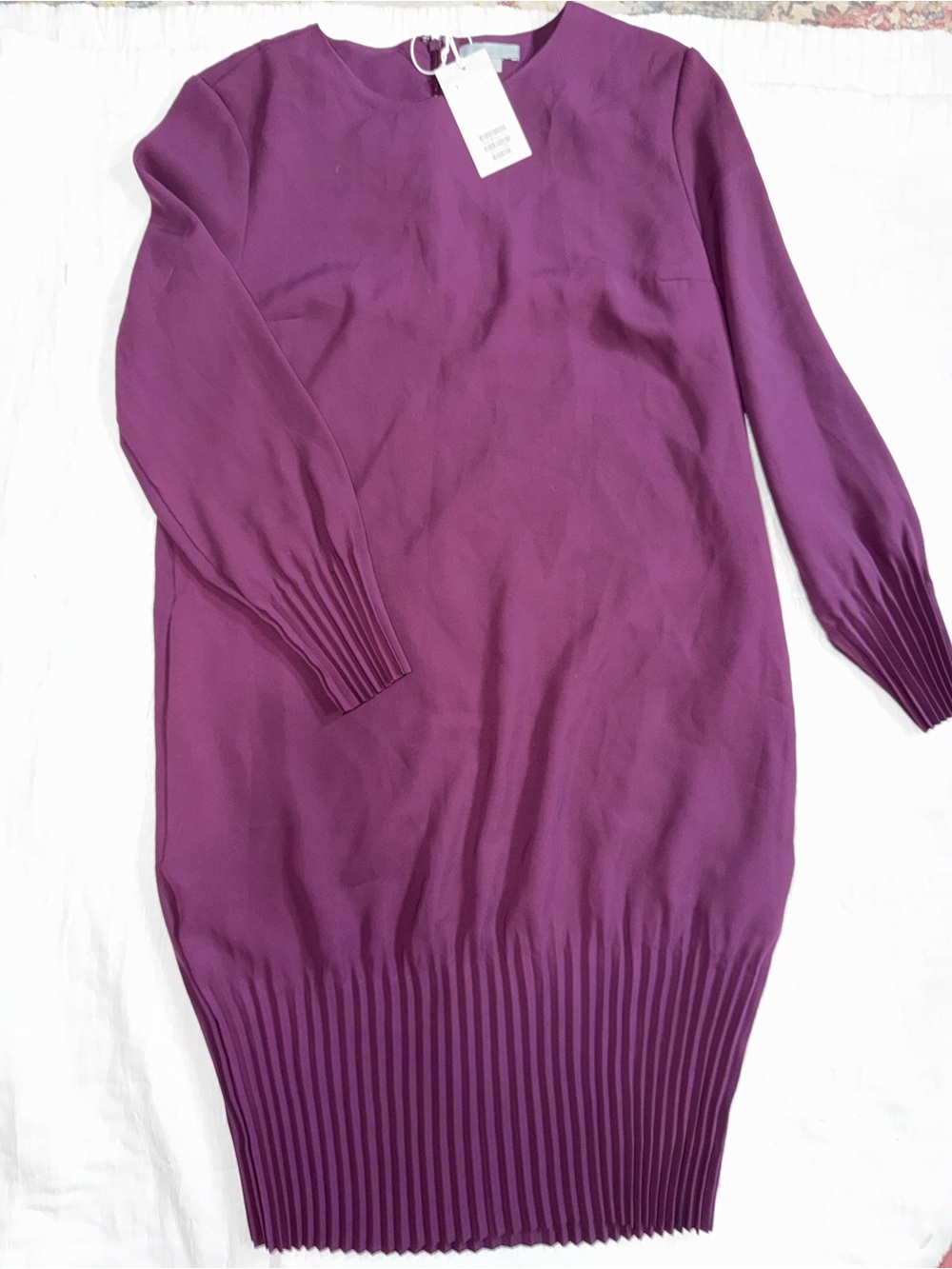 COS

Pleated Dress Women’s Purple Pleated-Hem Sweater Dress -